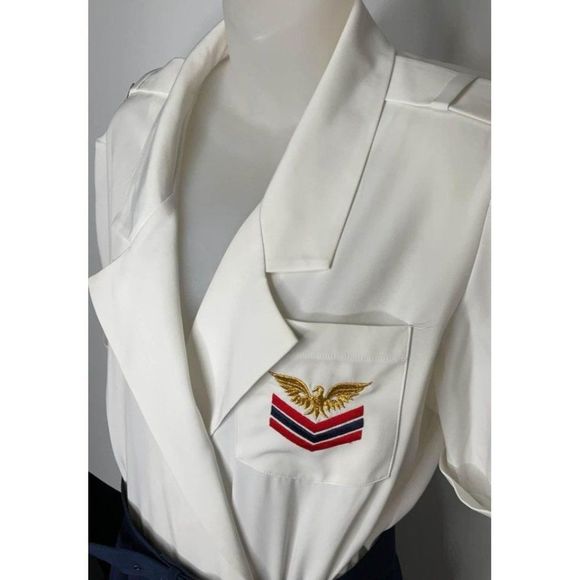 𝅺SZ 14 Liz Petites air hostess style dress up role play outfit blue white - Picture 5 of 9